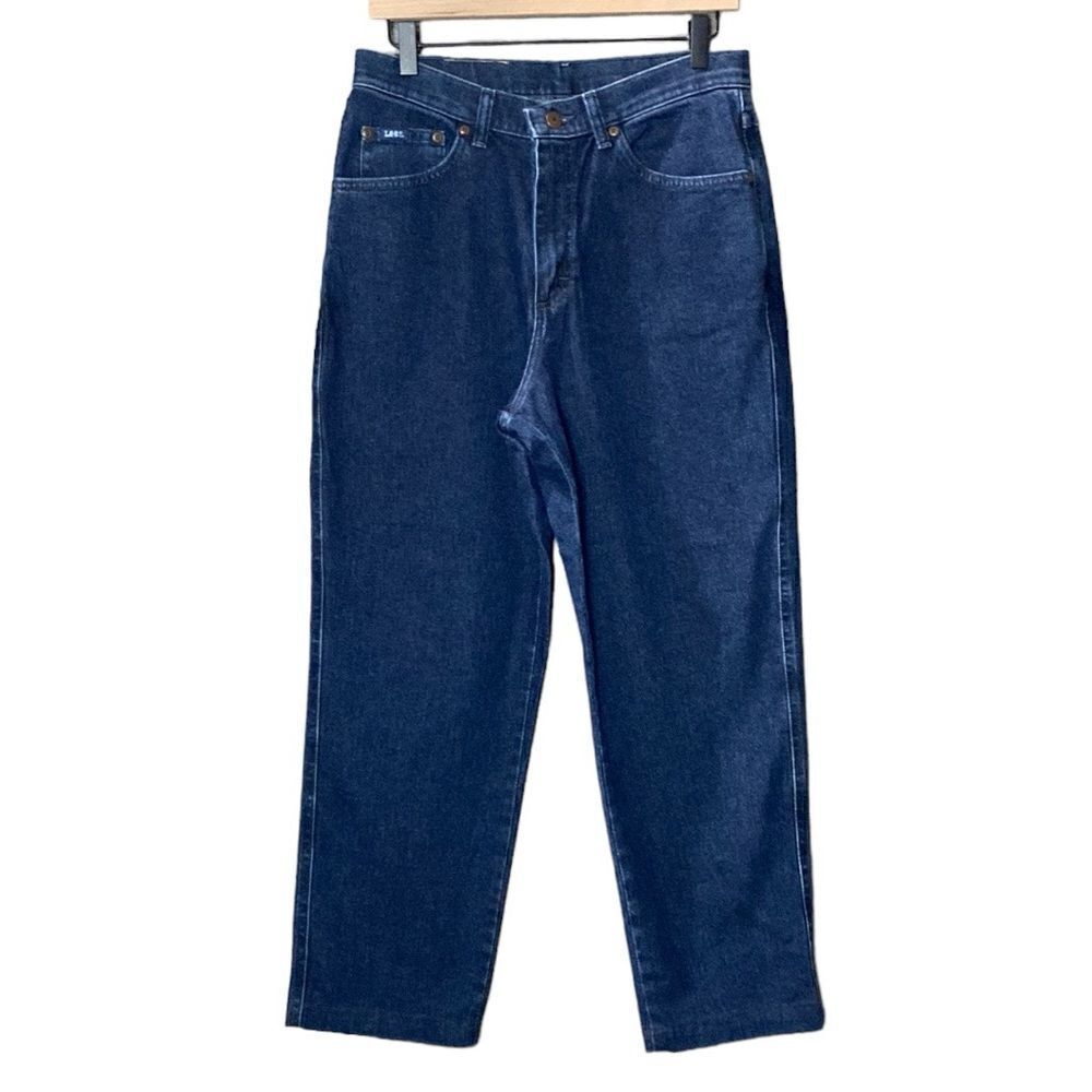 Vintage Lee Original Dark Wash denim stretch High Waist Mom Jeans